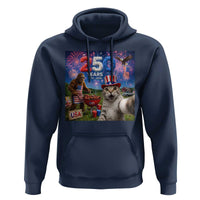 Cat Selfie with Bigfoot USA 250 Years Hoodie Funny 4th Of July Cat Graphic