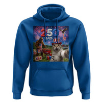 Cat Selfie with Bigfoot USA 250 Years Hoodie Funny 4th Of July Cat Graphic
