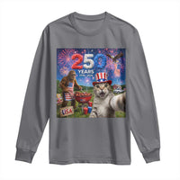 Cat Selfie with Bigfoot USA 250 Years Long Sleeve Shirt Funny 4th Of July Cat Graphic