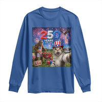 Cat Selfie with Bigfoot USA 250 Years Long Sleeve Shirt Funny 4th Of July Cat Graphic