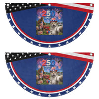 Cat Selfie with Bigfoot USA 250 Years Patriotic Fan Flag Funny 4th Of July Cat Graphic