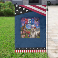 Cat Selfie with Bigfoot USA 250 Years Patriotic Garden Flag Funny 4th Of July Cat Graphic