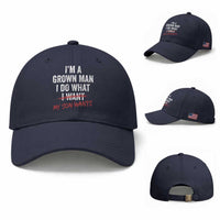 Boy Dad Baseball Cap I Am A Grown Man I Do What My Son Wants Fathers Day