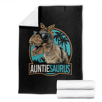 Auntiesaurus Funny Dinosaur Aunt Throw Blanket Family Matching