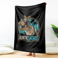 Auntiesaurus Funny Dinosaur Aunt Throw Blanket Family Matching