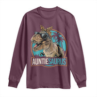 Auntiesaurus Funny Dinosaur Aunt Long Sleeve Shirt Family Matching