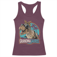 Grandmasaurus Funny Dinosaur Grandma Racerback Tank Top Family Matching