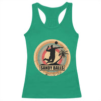Beach Volleyball Racerback Tank Top Sandy Balls Team Player Volleyball Coach - Wonder Print Shop