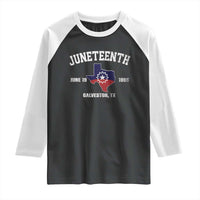 Juneteenth Galveston Texas Raglan Shirt Juneteenth Flag African American History