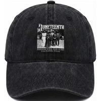 History Of Juneteenth Washed Cotton Baseball Cap Freedom Since June 19 Galveston Texas