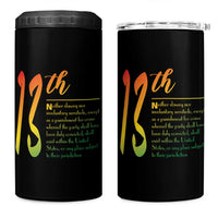 13th Amendment of U.S. Constitution 4 in 1 Can Cooler Tumbler Juneteenth Black History