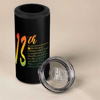 13th Amendment of U.S. Constitution 4 in 1 Can Cooler Tumbler Juneteenth Black History