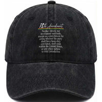 13th Amendment of U.S. Constitution Washed Cotton Baseball Cap Juneteenth 1865 Black History