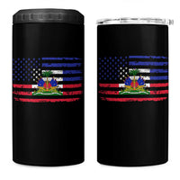 American Haitian Haiti USA Flag 4 in 1 Can Cooler Tumbler