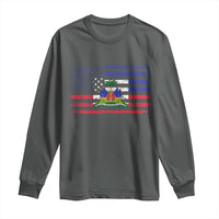 American Haitian Haiti USA Flag Long Sleeve Shirt