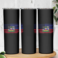 American Haitian Haiti USA Flag Skinny Tumbler