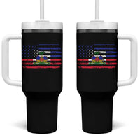 American Haitian Haiti USA Flag Tumbler With Handle