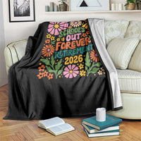 Schools Out Forever Retirement 2026 Throw Blanket Retired Teacher Summer Retro Floral