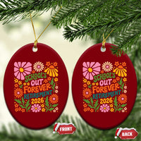Schools Out Forever Retirement 2026 Ceramic Ornament Retired Teacher Summer Retro Floral