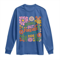 Schools Out Forever Retirement 2026 Long Sleeve Shirt Retired Teacher Summer Retro Floral
