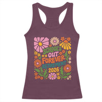 Schools Out Forever Retirement 2026 Racerback Tank Top Retired Teacher Summer Retro Floral