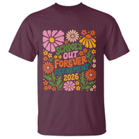 Schools Out Forever Retirement 2026 T Shirt Retired Teacher Summer Retro Floral