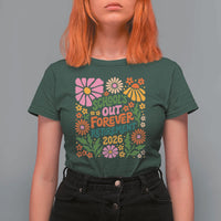 Schools Out Forever Retirement 2026 T Shirt For Women Retired Teacher Summer Retro Floral