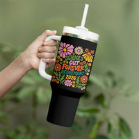 Schools Out Forever Retirement 2026 Tumbler With Handle Retired Teacher Summer Retro Floral