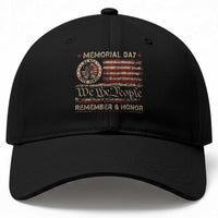 Memorial Day Baseball Cap Remember And Honor Red Poppy Flower Military Veteran