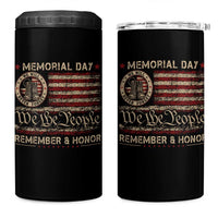 Memorial Day 4 in 1 Can Cooler Tumbler Remember And Honor Red Poppy Flower Military Veteran