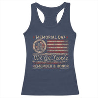Memorial Day Racerback Tank Top Remember And Honor Red Poppy Flower Military Veteran