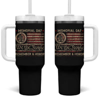 Memorial Day Tumbler With Handle Remember And Honor Red Poppy Flower Military Veteran