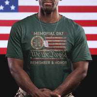 Memorial Day T Shirt Remember And Honor Red Poppy Flower Military Veteran