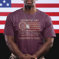 Memorial Day T Shirt Remember And Honor Red Poppy Flower Military Veteran