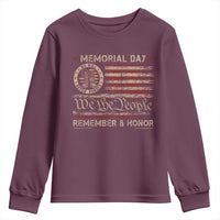 Memorial Day Youth Sweatshirt Remember And Honor Red Poppy Flower Military Veteran