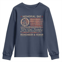 Memorial Day Youth Sweatshirt Remember And Honor Red Poppy Flower Military Veteran