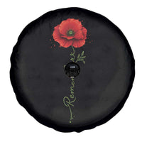 Remember Memorial day Red Poppy Veteran Military Army Spare Tire Cover