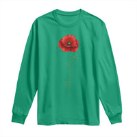 Remember Memorial day Red Poppy Veteran Military Army Long Sleeve Shirt