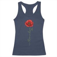 Remember Memorial day Red Poppy Veteran Military Army Racerback Tank Top