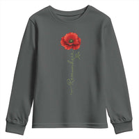 Remember Memorial day Red Poppy Veteran Military Army Youth Sweatshirt