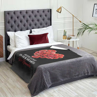 Memorial Day Throw Blanket With Love In Our Hearts We Remember Red Poppy Flower
