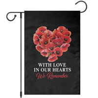 Memorial Day Garden Flag With Love In Our Hearts We Remember Red Poppy Flower
