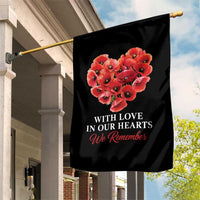 Memorial Day Garden Flag With Love In Our Hearts We Remember Red Poppy Flower