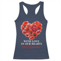 Memorial Day Racerback Tank Top With Love In Our Hearts We Remember Red Poppy Flower