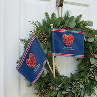 Memorial Day Patriotic Handheld Flag With Love In Our Hearts We Remember Red Poppy Flower