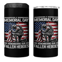 Memorial Day 4 in 1 Can Cooler Tumbler Remembering Our Fallen Heroes Veteran Day American Flag