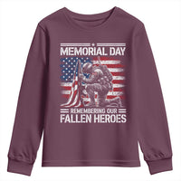 Memorial Day Youth Sweatshirt Remembering Our Fallen Heroes Veteran Day American Flag
