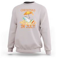 Funny Christmas In July Sweatshirt Snowman Summer Vacation Cocktails Beach - Wonder Print Shop