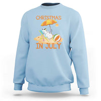 Funny Christmas In July Sweatshirt Snowman Summer Vacation Cocktails Beach - Wonder Print Shop