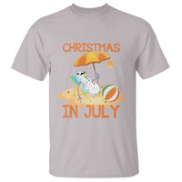 Funny Christmas In July T Shirt Snowman Summer Vacation Cocktails Beach - Wonder Print Shop